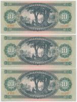 1962. 10Ft (3x) sorszámkövetők T:I