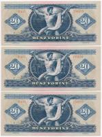 1969. 20Ft (3x) sorszámkövetők T:I