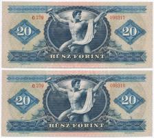 1965. 20Ft (2x) sorszámkövetők T:I