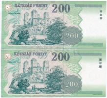 1998. 200Ft (5x) sorszámkövetők, "FE" betűjel T:I