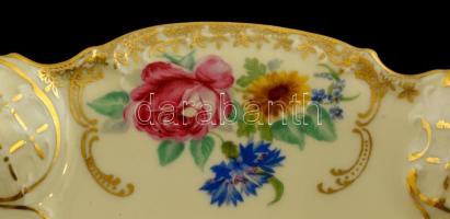 Rosenthal virágmintás asztali dísztál, matricás, jelzett, kopott, m: 5.5 cm, d: 22 cm