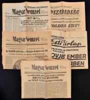 1950-1961 5 db Újság (Magyar Nemzet, Esti Hírlap, Népszabadság), benne korabeli hírekkel, írásokkal, közte űrhajózással kapcsolatosakkal. Változó állapotban, az egyik szakadozott, egy másik hiányos.