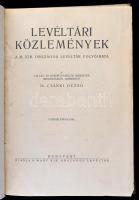 1928 Levéltári közlemények.V. évf. . A M. Kir. Országos Levéltár folyóirata. Szerk.: Csánki Dezső. B...