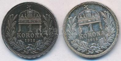 1912KB-1915KB 1K Ag Ferenc József (2x) T:1-,2 patina Adamo K5.1