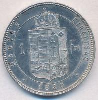 1880KB 1Ft Ag "Ferenc József / Középcímer" T:1-,2 
Adamo M15