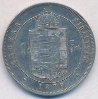 1879KB 1Ft Ag "Ferenc József / Középcímer" T:1-,2 
Adamo M15