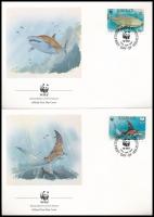 WWF: Sea animals set on 4 FDC, WWF: Tengeri állatok sor 4 db FDC-n