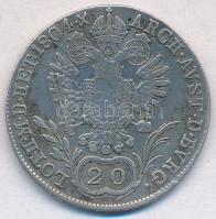1804B 20Kr Ag "I. Ferenc" T:2-,3 
Huszár: 1964., Unger III.: 1375.a