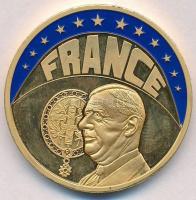 Franciaország 1997. "ECU / France - Charles de Gaulle" festett, aranyozott fém emlékérem (...
