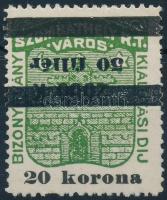 1932 Szombathely bizonyítvány kiállítási díj 39 sz. bélyeg fordított felülnyomással (25.000)