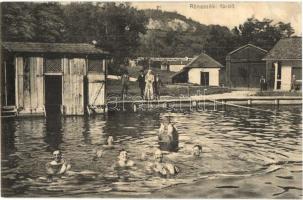 Rónaszék, Costiui (Máramaros); fürdő, fürdőzők. Benkő Miklós kiadása / spa, bathing people (EK)