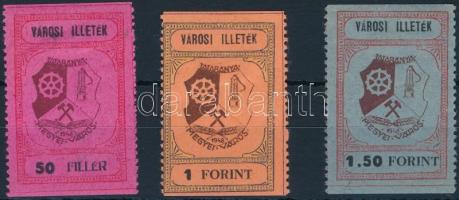 1948 Tatabánya városi illetékbélyegek 1-3 sz. (7.000)