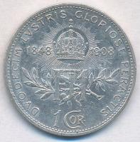 Ausztria 1908. 1K Ag "Ferenc József - Jubileum" T:2 Austria 1908. 1 Corona Ag "Franz ...