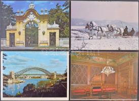 11 db MODERN magyar és külföldi városképes leporellolap / 11 modern Hungarian and European, American town-view leporello postcards