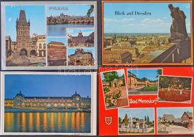 223 db MODERN magyar és külföldi városképes lap / 223 modern Hungarian and European town-view leporello postcards
