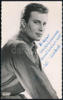 Gil Vidal (1931-) francia színész dedikált fotólapja / Autograph signature of Gil Vidal French actor