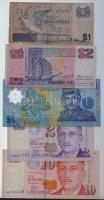 Vegyes: Brunei 1996. 1R + Szingapúr 8db-os vegyes bankjegy tétel T:I-III-
Mixed: Brunei 1996. 1 Rin...
