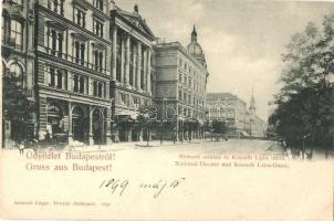1899 Budapest V. Nemzeti Színház, Kossuth Lajos utca, Dober Ede üzlete. Schmidt Edgar kiadása (EK)