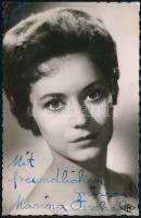 Marina Orschel (1937-) német színésznő, szépségkirálynő dedikált fotólapja / Autograph signature of Marina Orschel German actress