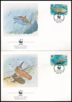 WWF: Sea animals set on 4 FDC WWF: Tengeri állatok sor 4 db FDC-n