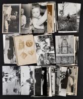 cca 1910-1960 Vegyes fotó tétel: családi fotók, városképek, stb., összese kb. 65 db, 9×14 cm