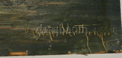 Vasvári jelzéssel: Vitorlás. Olaj, karton, 48×38 cm