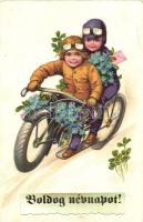 12 db RÉGI díszes, dombornyomott és litho üdvözlőlap, vegyes minőség / 12 pre-1945 decorated, emboss...