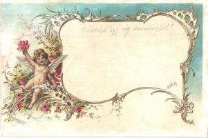 12 db RÉGI díszes, dombornyomott és litho üdvözlőlap, vegyes minőség / 12 pre-1945 decorated, emboss...