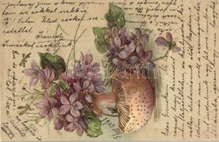 12 db RÉGI díszes, dombornyomott és litho üdvözlőlap, vegyes minőség / 12 pre-1945 decorated, emboss...