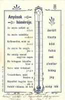 3 db RÉGI humoros képeslap; Férjek és asszonyok 10 parancsolata, Anyósok hőmérője / 3 pre-1902 humor...