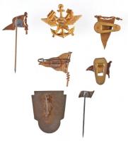 7db-os hajózással kapcsolatos jelvény és kitűző, közte Osztrák-Magyar Monarchia ~1867-1918. "Te...