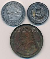3db-os Rákóczi tétel, benne két lemez- és egy ezüstözött emlékérem T:2,2- patina