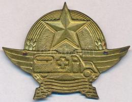 ~1952. Rákosi címeres mentős festett, lemez sapkajelvény T:2