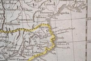 1813 J. Riedl: Hispaniae Antiquae. Az ókori Hispánia térképe. Színezett rézmetszet / Colored etching...
