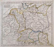 1813 J. Riedl: Germania Antiqua. Az ókori Germánia térképe. Színezett rézmetszet / Colored etching 30x24 cm