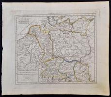 1813 J. Riedl: Germania Antiqua. Az ókori Germánia térképe. Színezett rézmetszet / Colored etching 3...