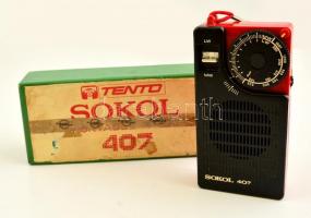 Sokol 407 rádió, eredeti dobozában, elemek nélkül
