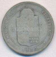 1880KB 1Ft Ag "Ferenc József / Középcímer" T:3
Adamo M15