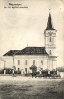 Magyarigen, Ighiu; Református egyház temploma, lovaskocsik / Calvinist church, horse carts