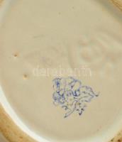 Bodrogkeresztúri kerámia bagoly, jelzett, kis sérüléssel, kézzel festett, m: 7 cm