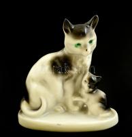 Cicák, porcelán figura, kézzel festett, jelzés nélkül, hibátlan, m: 7,5 cm