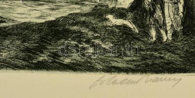 Blahos Rudolf (1917-1986): Régi kikötő. Rézkarc, papír, jelzett, számozott, 27×35 cm