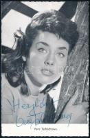 Vera Tschechowa (1940-) német színésznő dedikált fotólapja / Autograph signature of Vera Tschechowa German actress