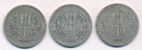 Ausztria 1893-1895. 1K Ag "Ferenc József" (3xklf) T:2-,3
Austria 1893-1895. 1 Corona Ag &...