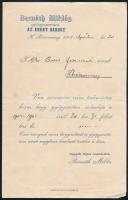cca 1905-1930 Bernáth Miklós gyógyszertára az Arany Sashoz Hajduböszörmény, levelei fejléces papíron...