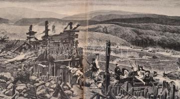 1895 A magyarok bejövetele. Feszty Árpád körképe fametszetben.. Feszty Árpád festménye után metszett...