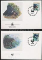 WWF Bear set 4 FDC WWF: Medvék sor 4 db FDC-n