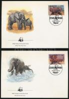 WWF: African elephant set on 4 FDC WWF: Afrikai elefánt sor 4 db FDC-n