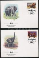 WWF: Afrikai elefánt sor 4 db FDC-n, WWF African elephant set 4 FDC