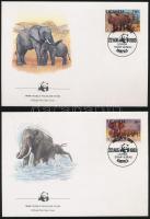 WWF African elephant set 4 FDC WWF: Afrikai elefánt sor 4 db FDC-n